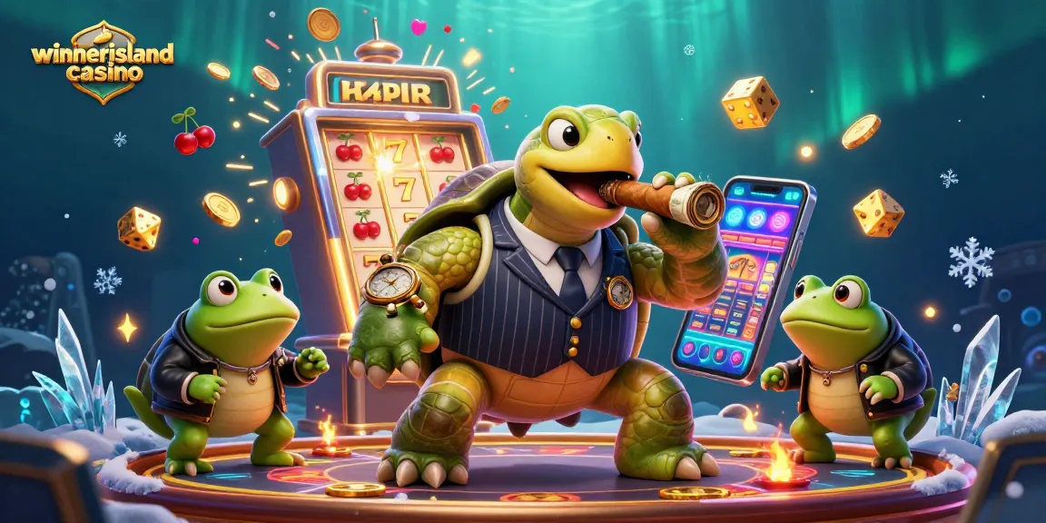 Experience the thrill of winnerislandcasino with a 3D illustration of a casino scene showcasing vibrant gaming elements and characters.