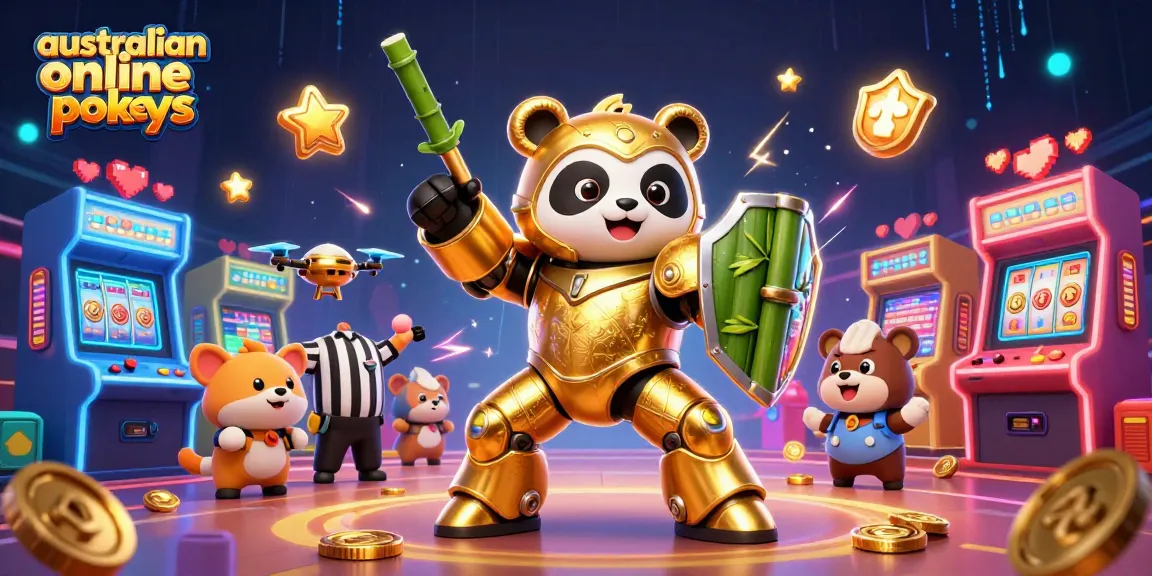 A 3D illustration of the exciting world of australian online pokies featuring vibrant characters and dynamic elements.